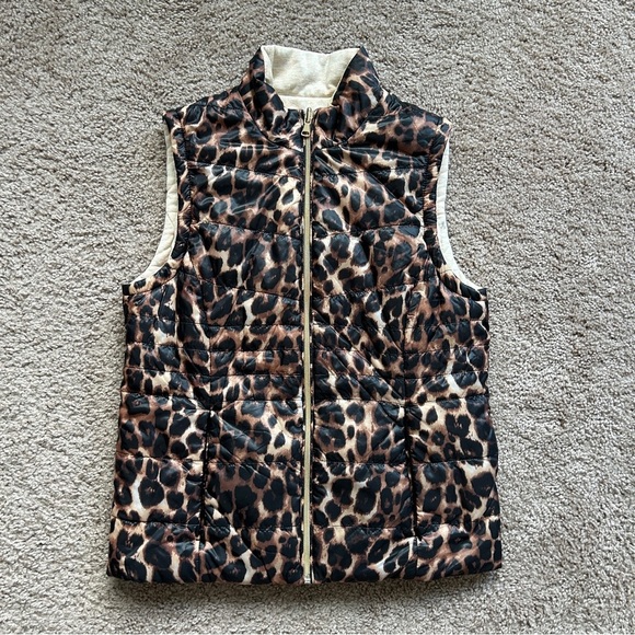 Johnston & Murphy Reversible Leopard Cream Vest Size XS - Picture 3 of 11